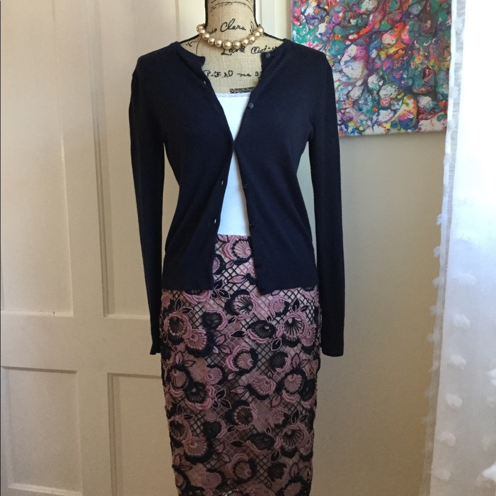 Ann Taylor Crochet Pencil Skirt 4P